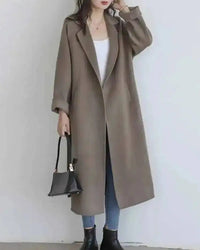 Relaxed Belted Wool Blend Coat