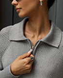 Casual Lapel Zipper Pullover Sweater