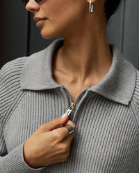 Casual Lapel Zipper Pullover Sweater