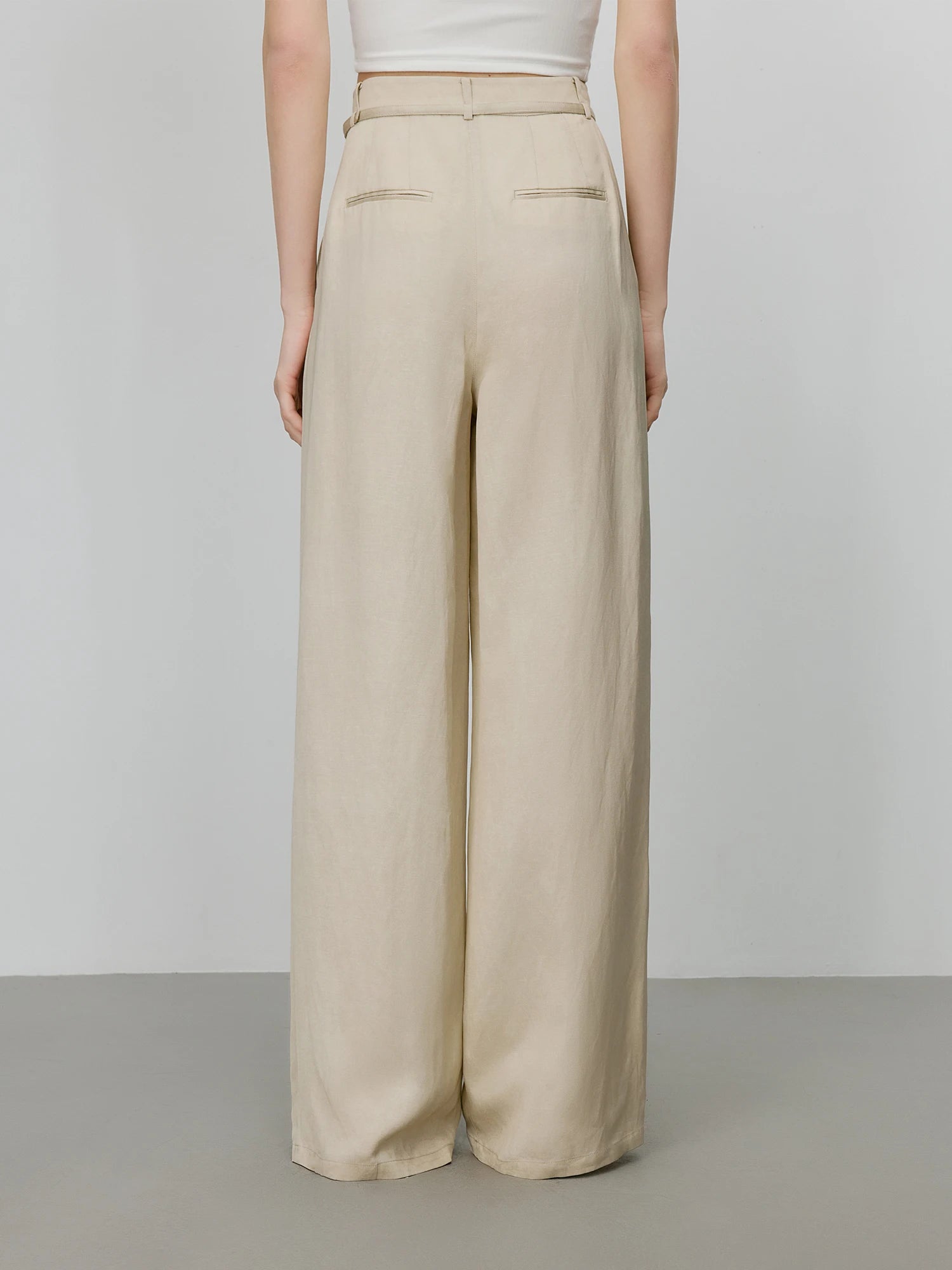 High Waist Linen Wide Leg Pants