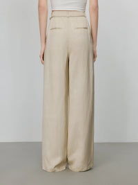 High Waist Linen Wide Leg Pants