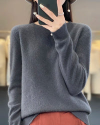 Extrafine Merino Wool Round-Neck Sweater