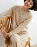 Cashmere Knit Midi Dress Side Slit