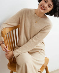 Cashmere Knit Midi Dress Side Slit