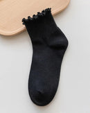 Cotton Ruffle Trim Ankle Socks