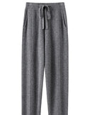 Wool Blend Wide-Leg Knit Pants
