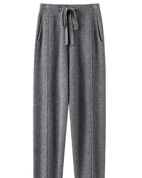 Wool Blend Wide-Leg Knit Pants
