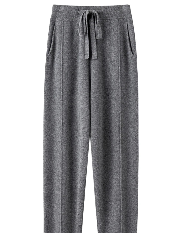 Wool Blend Wide-Leg Knit Pants