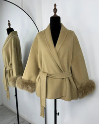 Double-Faced Wool Blend Short Coat