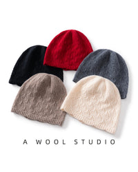Wool Solid Hollow Knit Beanie Hat
