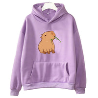 Funny Capybara Print Hoodies