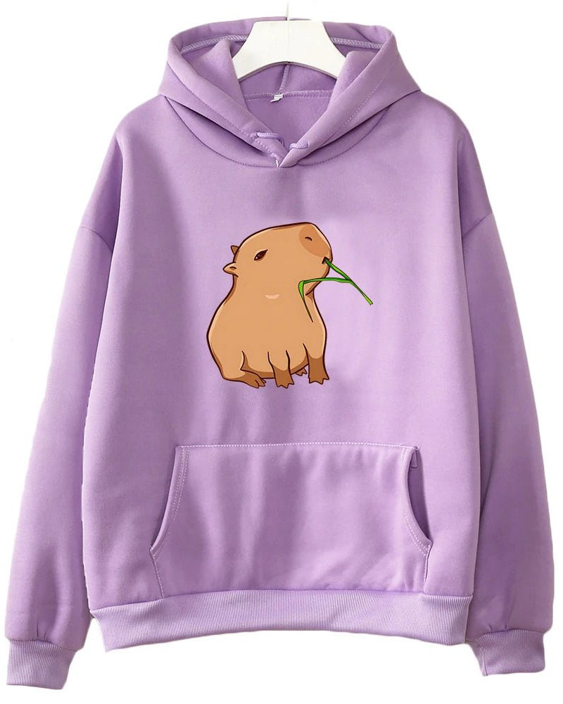 Funny Capybara Print Hoodies