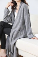 Open Front 100% Merino Wool Long Cardigan