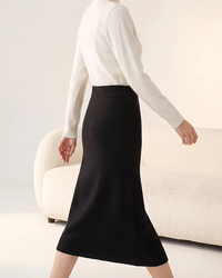 Cashmere A-Line Midi Skirt