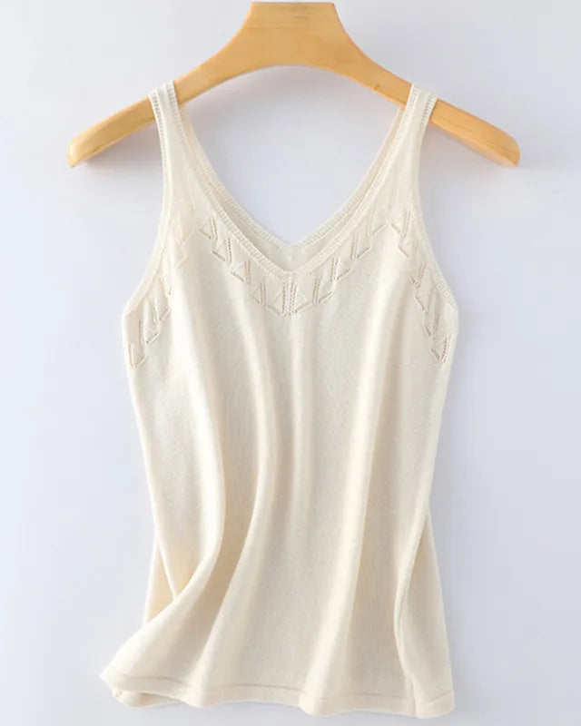Loose-Fit Knitted Cotton Vest