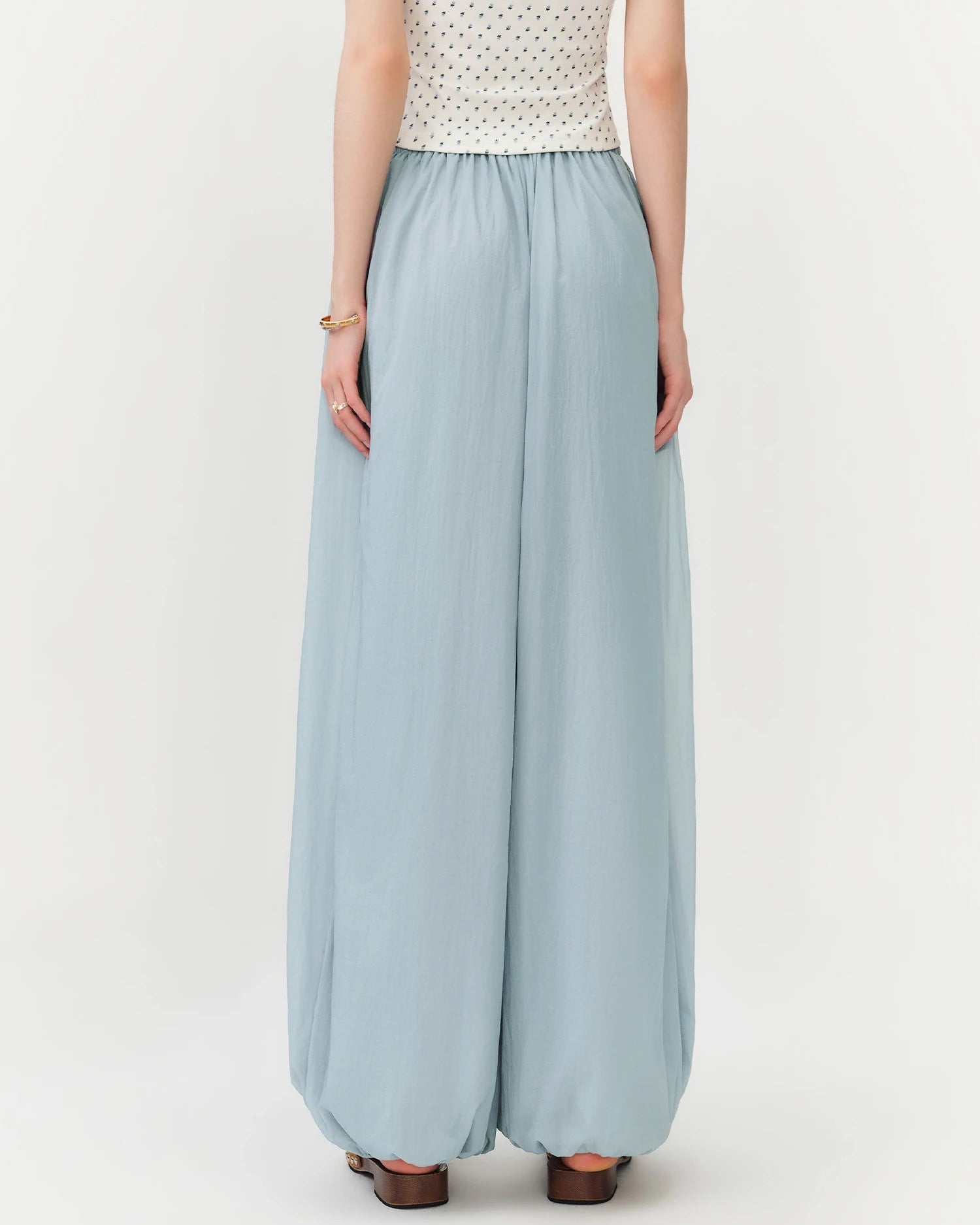 High-Waist Balloon-Leg Tapered Trousers