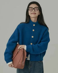 Pure Cashmere Solid Loose Thick Knit Cardigan Coat