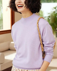 Cashmere Mock Neck Knitted Sweater
