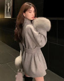 Double-Faced Wool Blend Short Coat