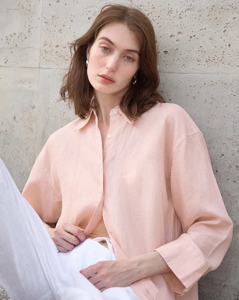 Retro Single-Breasted Collar Loose Shirt