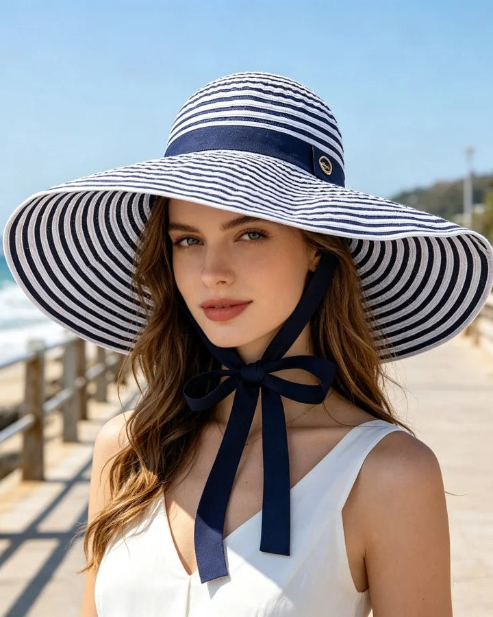 Striped Oversized Foldable Sun Hat