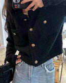 Women's Cropped Button Front Knit Cardigan