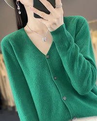 Merino Wool V-Neck Cardigan