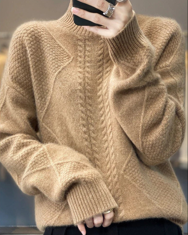 Half High Neck Wool Knit Pullover