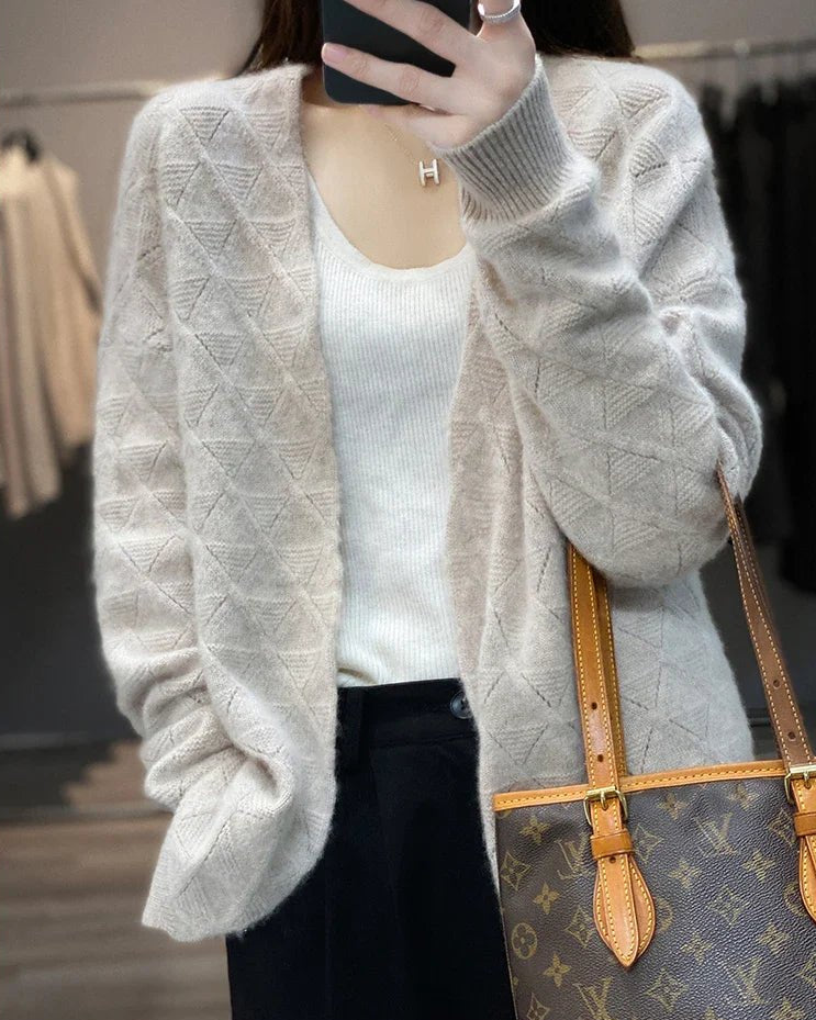 Open front Pure Wool Cardigan