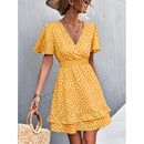 V-Neck Floral Mini Dress