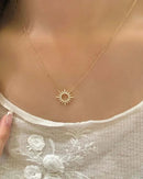 Gold Sunflower Zircon Clavicle Necklace