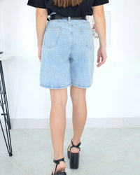 Vintage Straight Leg Denim Bermuda Shorts