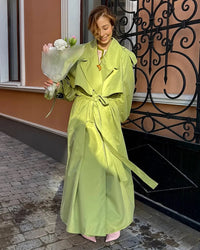 Relaxed Lapel Belted Trench Coat