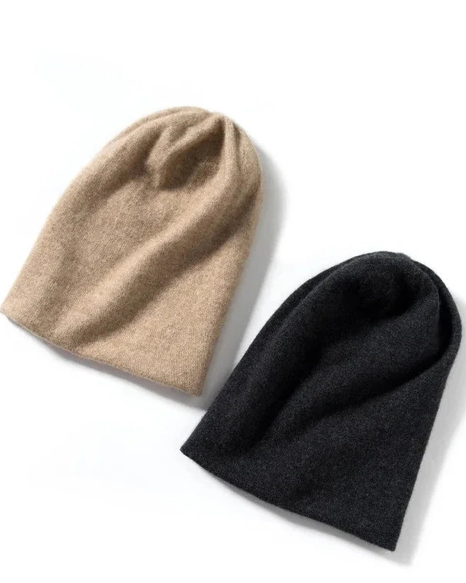 Two-Tone Cashmere Wool Beanie
