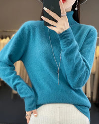 Mink Cashmere Turtleneck Sweater