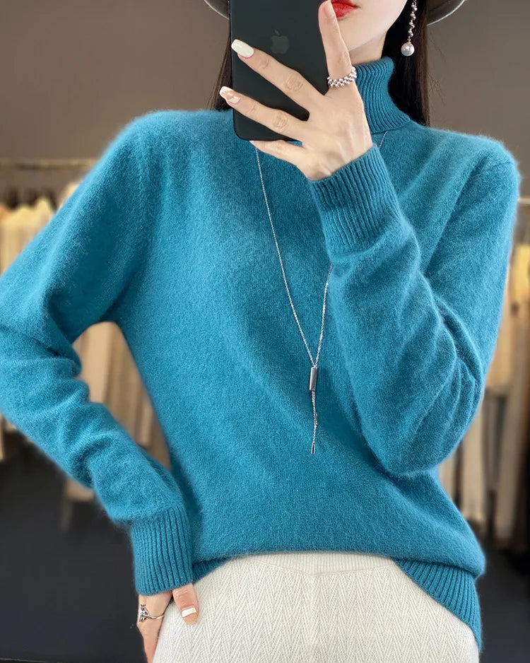 Mink Cashmere Turtleneck Sweater