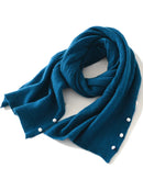 Merino Wool Solid Hollow Knit Shawl Scarf Wrap