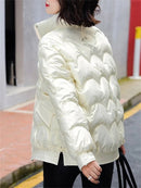 Stand Collar Quilted-Shell Parka