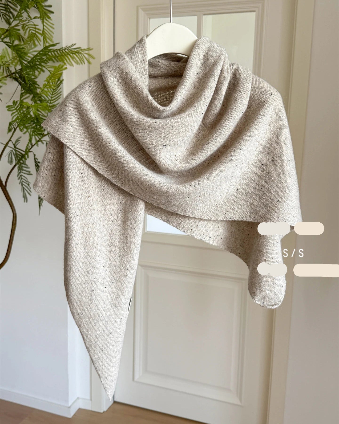 Wool Oversized Triangle Shawl Scarf