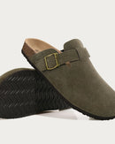 Suede Platform Cork Insole Slippers