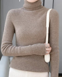 Wool Long-Sleeved Turtleneck Slim Fit Sweater