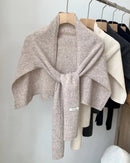 Knit Wool T-Shape Shawl Scarf
