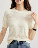 Crewneck Wool Knit Top