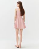 Square Neck Sleeveless Flared Mini Dress