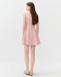 Square Neck Sleeveless Flared Mini Dress