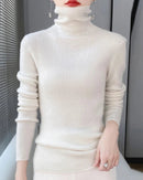 Wool Long-Sleeved Turtleneck Slim Fit Sweater