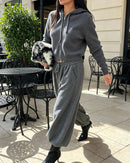 Knit Hoodie Two Piece Set