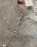 Wool Crew-Neck Button-Front Cardigan