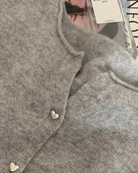 Wool Crew-Neck Button-Front Cardigan