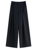 Retro Loose-Fitting Pleated Wide-Leg Casual Pants